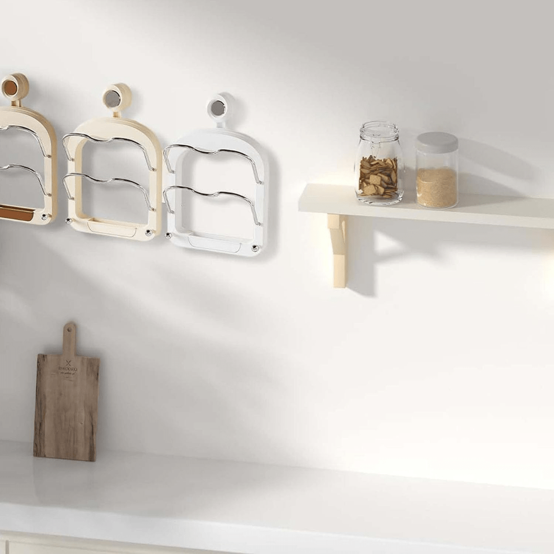 Wall-Mounted Suction Cup Lid Organizer Rack