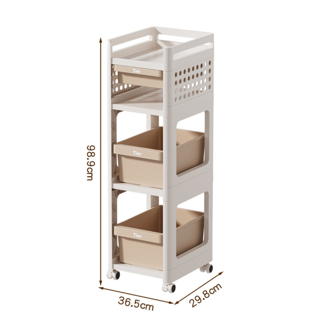 Four Layer Rolling Storage Rack