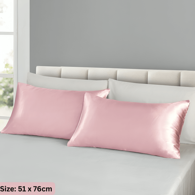 Luxe Silk Rose Gold Satin Pillow Covers