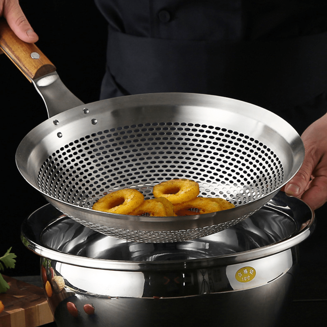 Heavy-Duty Stainless Steel Frying Strainer