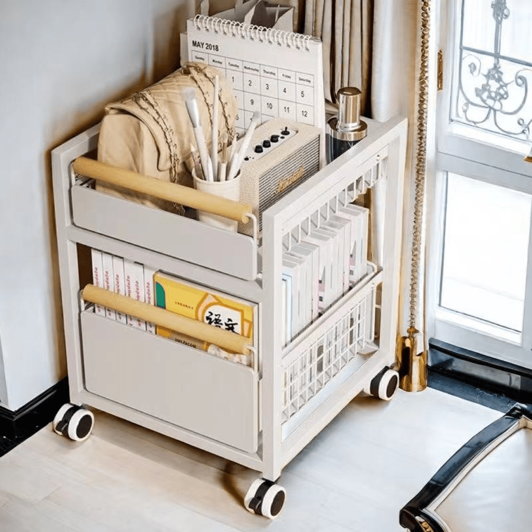 Movable Storage Trolley With Wheels