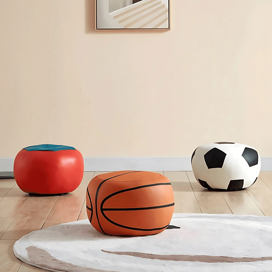 Solid Wood Frame Footstool with Highly Elastic Sponge Filling