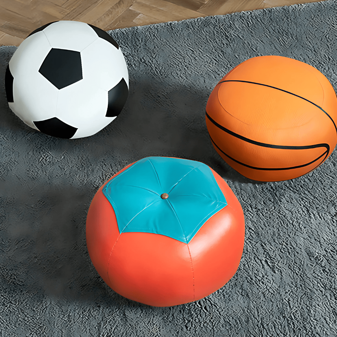 Solid Wood Frame Footstool with Highly Elastic Sponge Filling