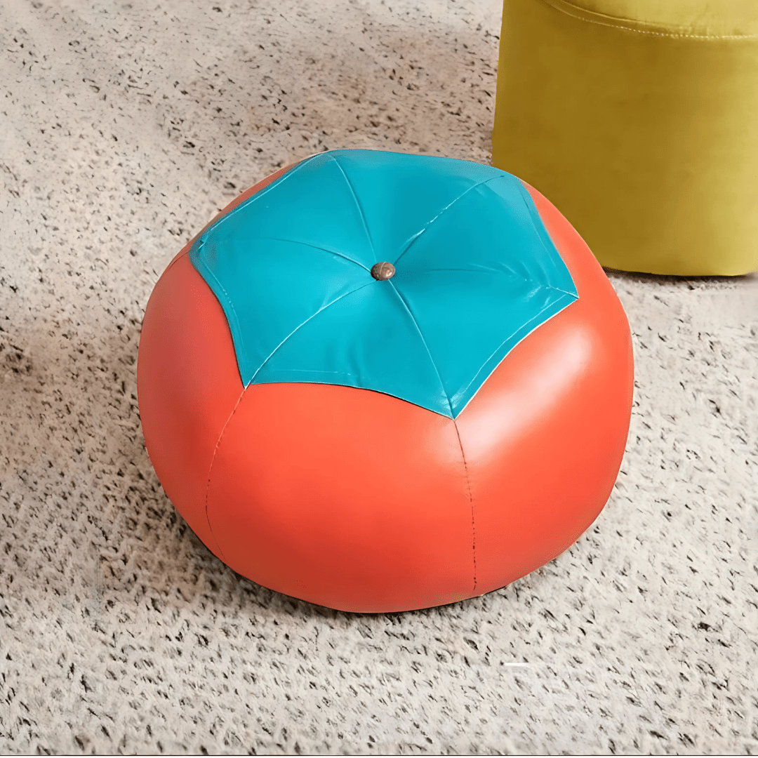 Solid Wood Frame Footstool with Highly Elastic Sponge Filling