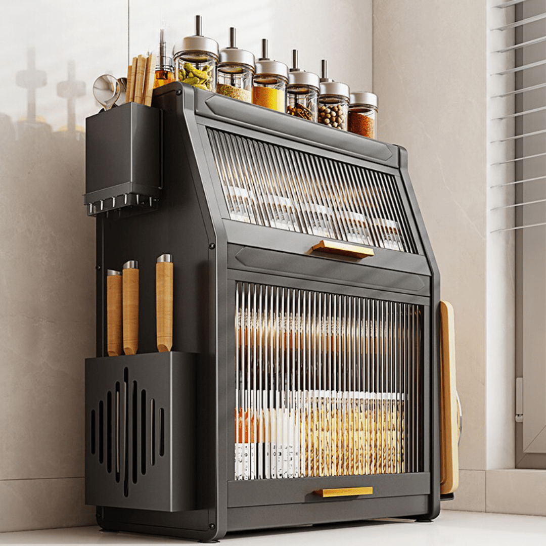 Dustproof Flip Top Seasoning Storage Cabinet