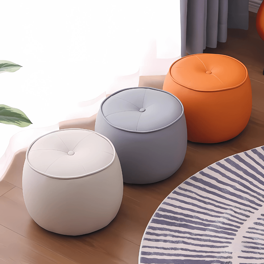 Elegance Leather Ottoman Footstool