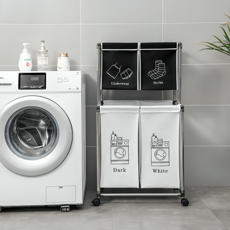 Swift Sort Vertical Laundry Cart with Wheels