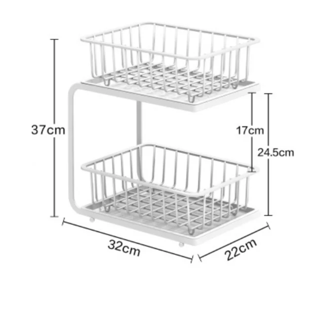 Versatile Double Layer Storage Basket