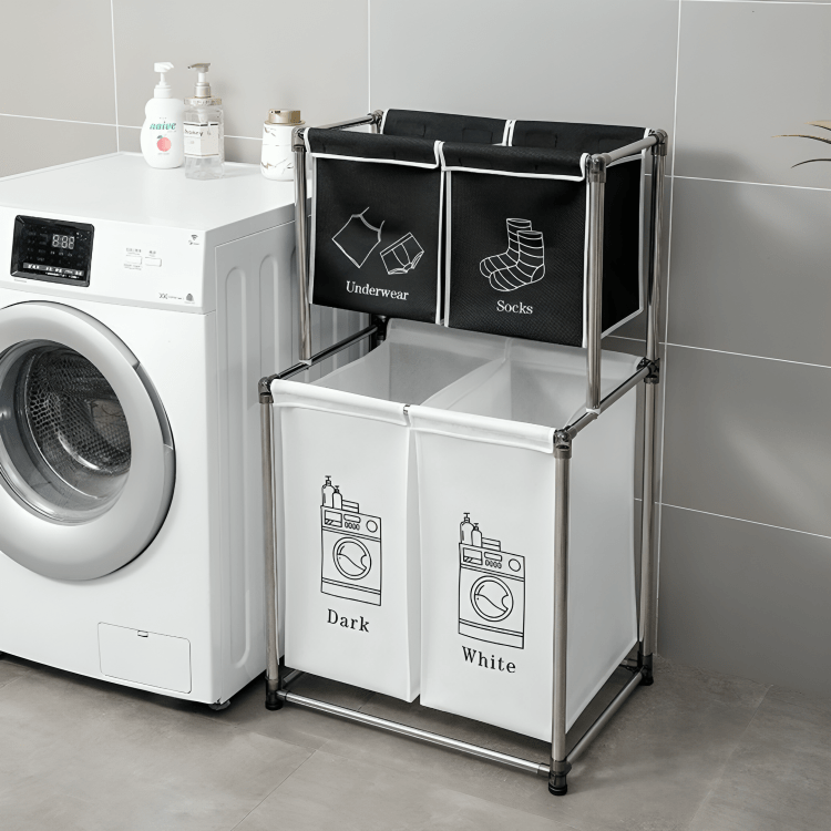 Swift Sort Vertical Laundry Cart with Wheels