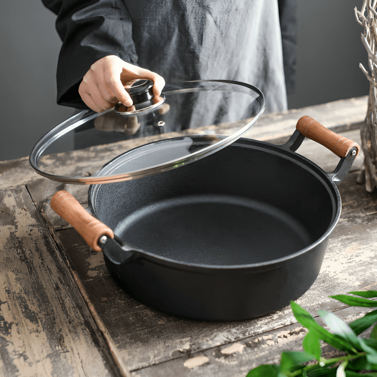 Iron Craft Wooden Handle Fry Pan
