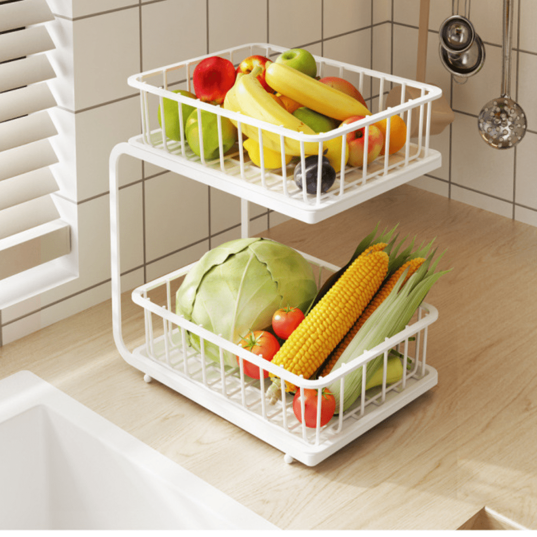 Versatile Double Layer Storage Basket