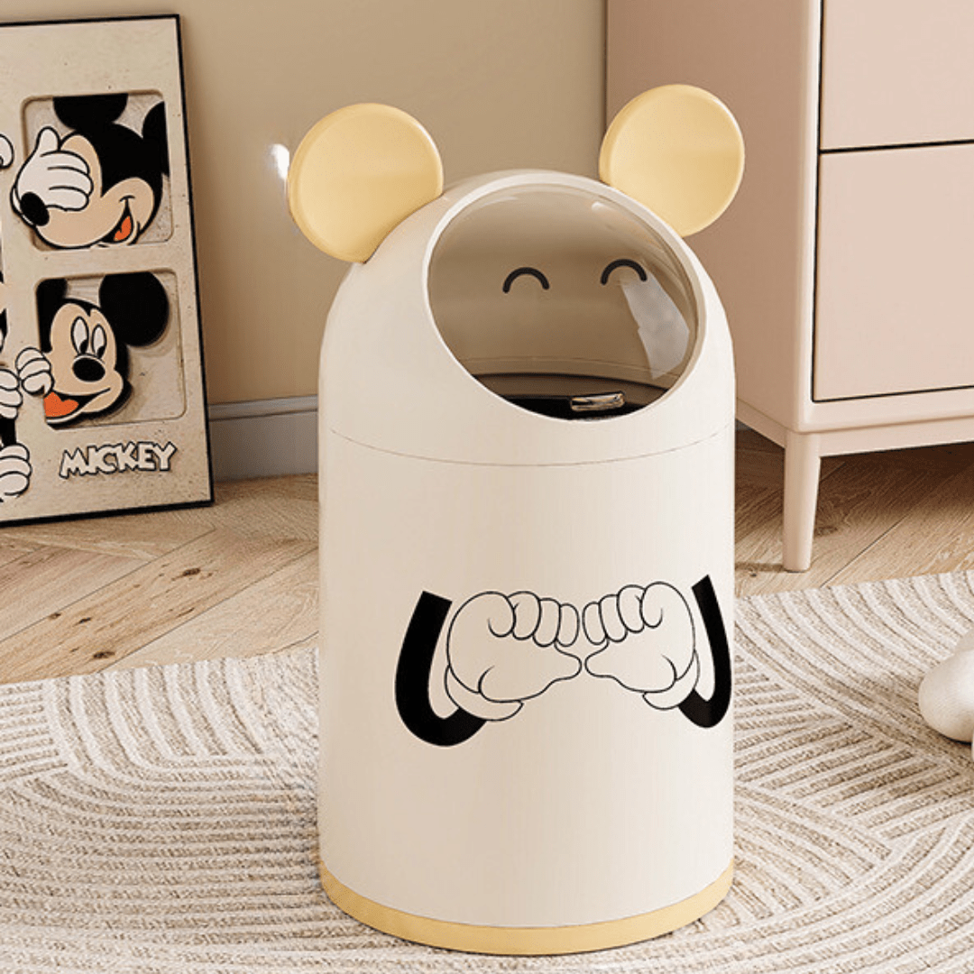 Creative Cartoon Trash Can with Flip Lid