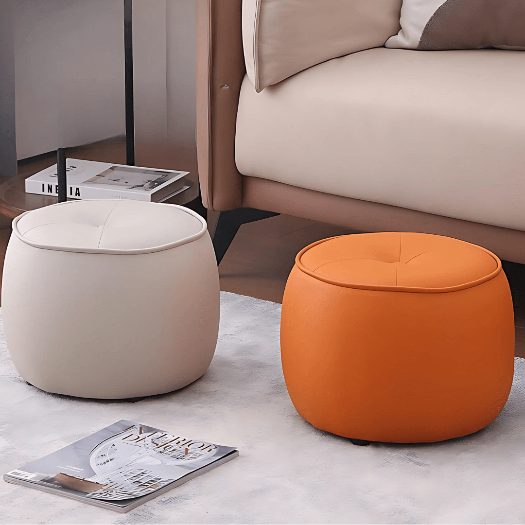 Elegance Leather Ottoman Footstool