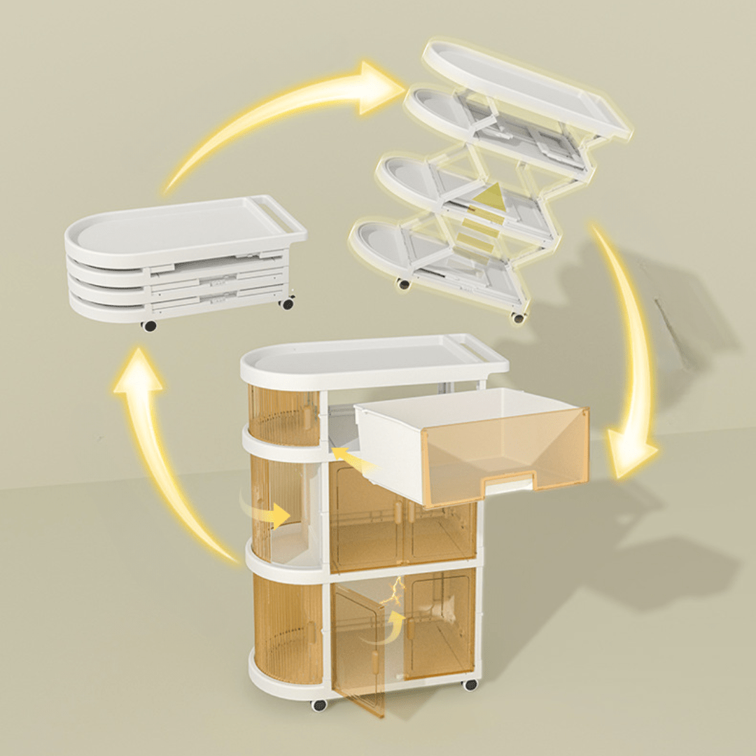 4 Tier Multi-Functional Storage Cart With Wheels