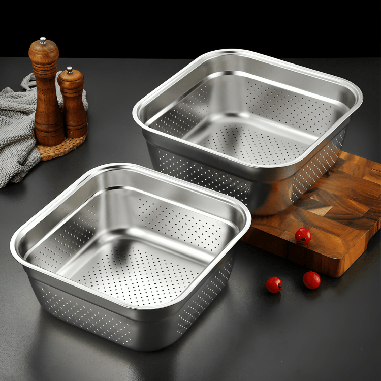 Versatile Chef Square Strainer Basin Set