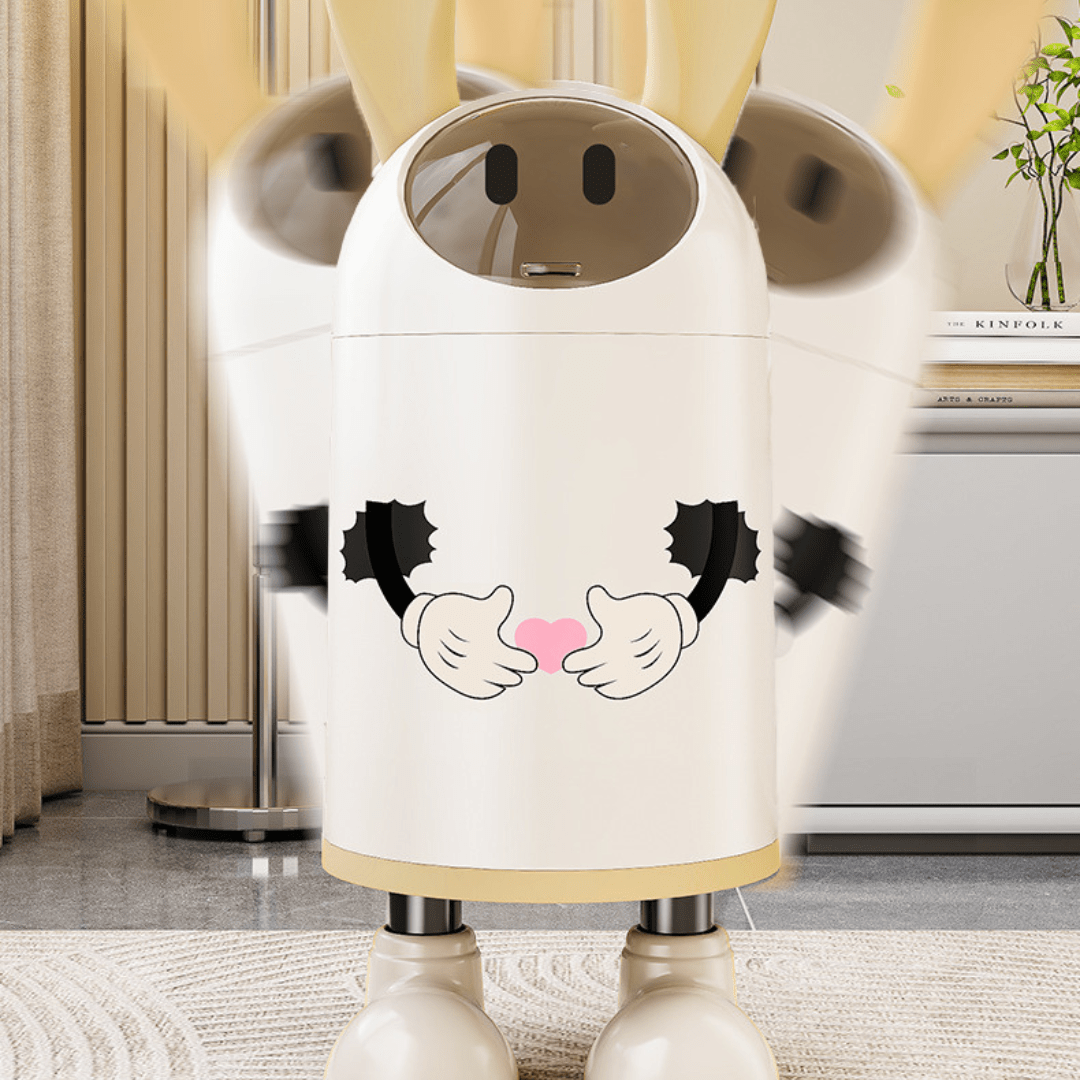 Creative Cartoon Trash Can with Flip Lid