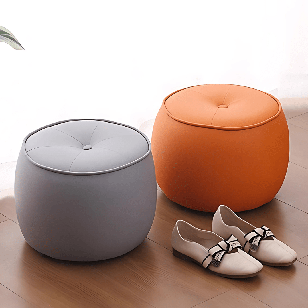 Elegance Leather Ottoman Footstool
