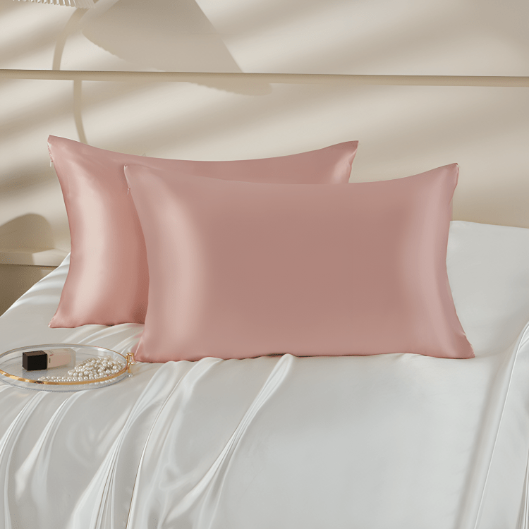 Luxe Silk Rose Gold Satin Pillow Covers