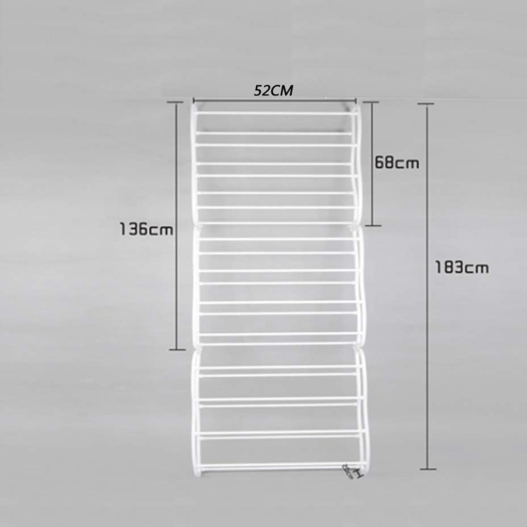 Door-Mounted Iron Shoe Rack