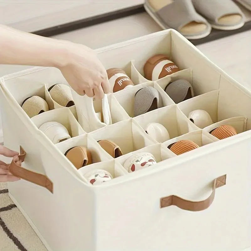 Transparent Foldable Shoe Box with Handles