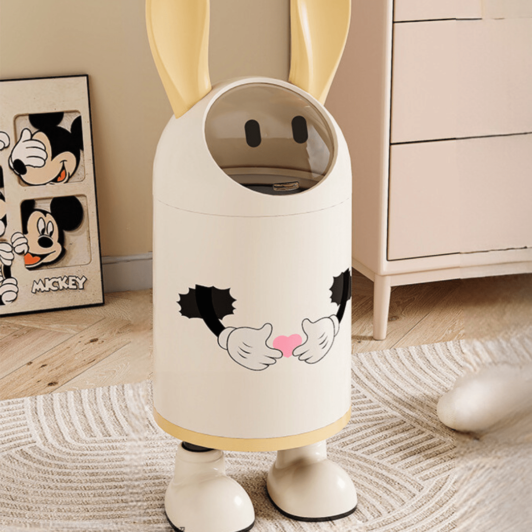 Creative Cartoon Trash Can with Flip Lid