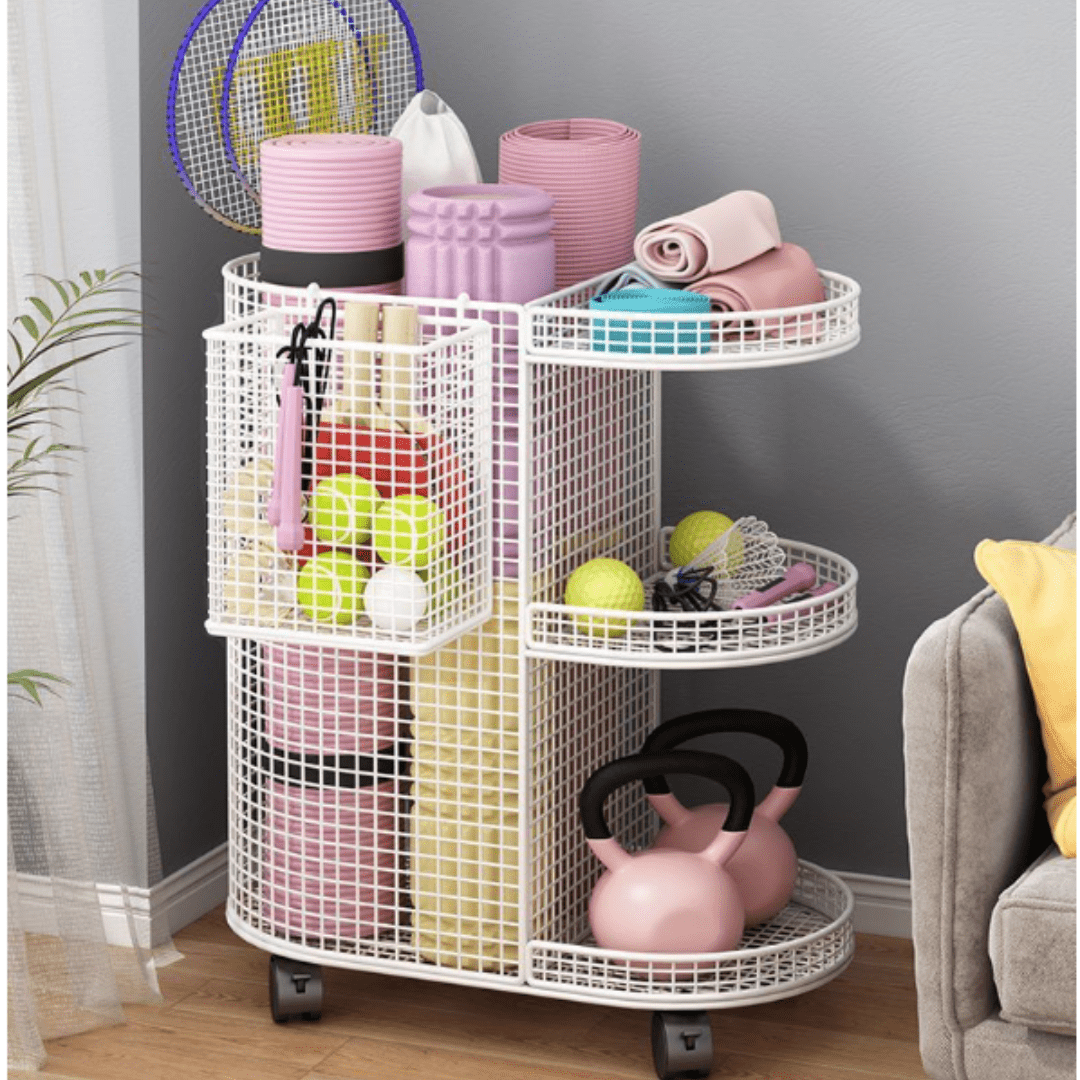 Floor-Standing Sport Organizer Rack