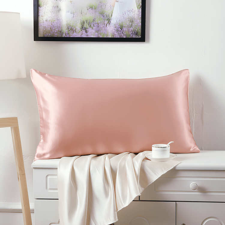 Luxe Silk Rose Gold Satin Pillow Covers