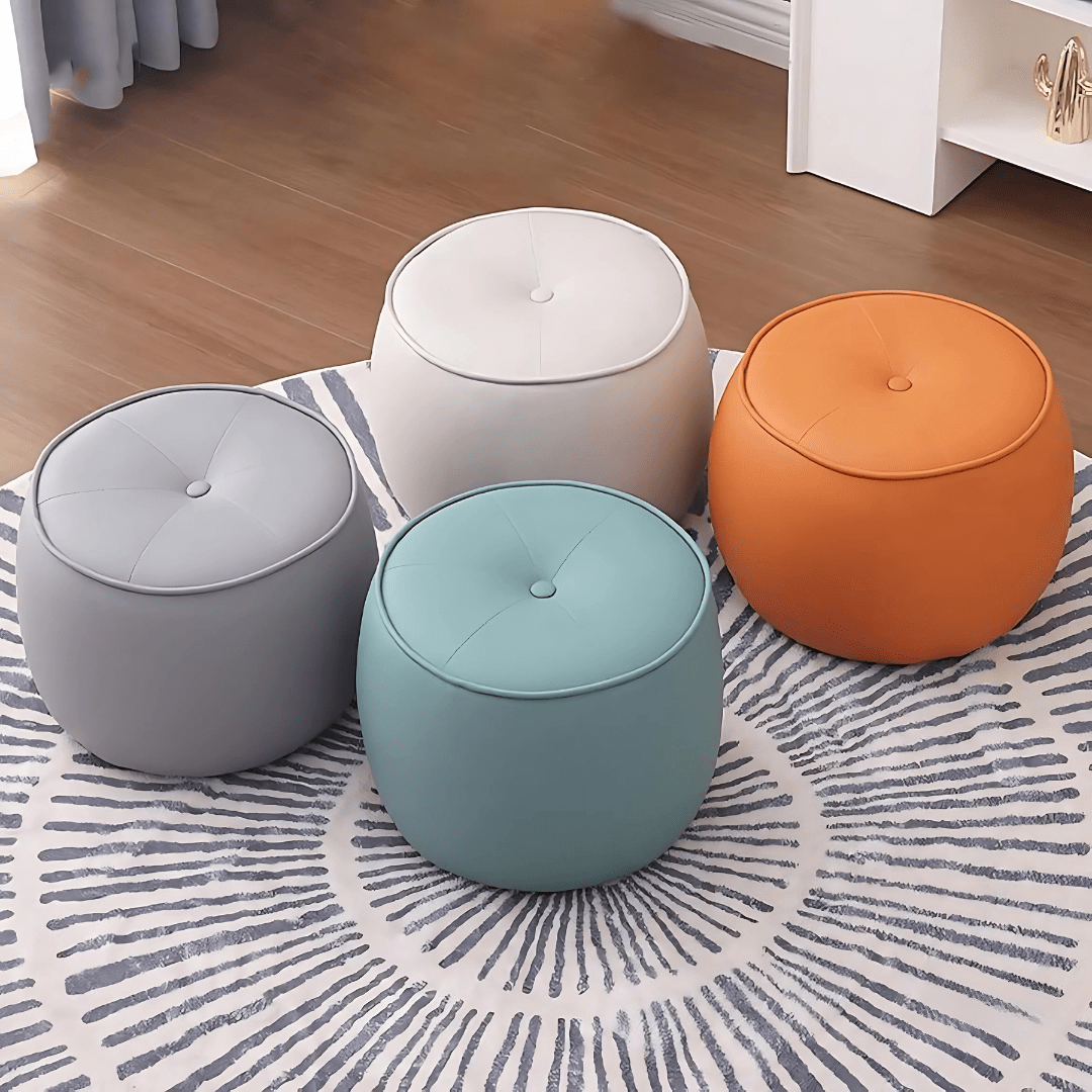 Elegance Leather Ottoman Footstool