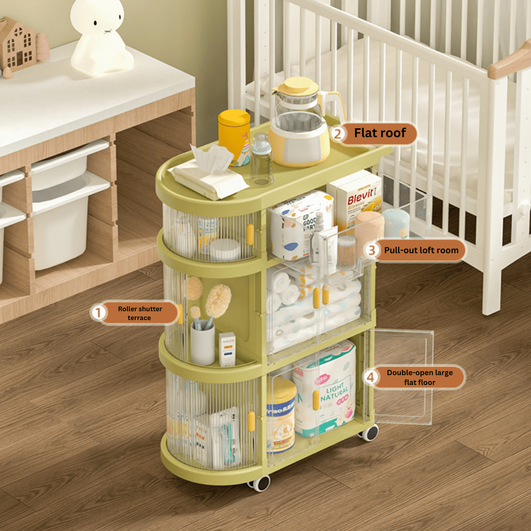 4 Tier Multi-Functional Storage Cart With Wheels