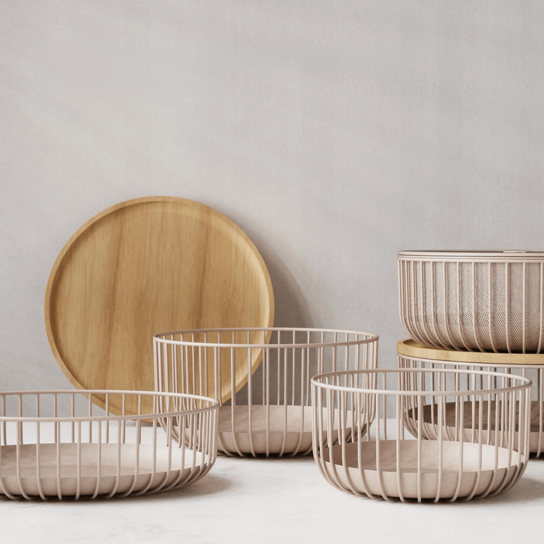Fruit Bowl With Wooden Lid Protection