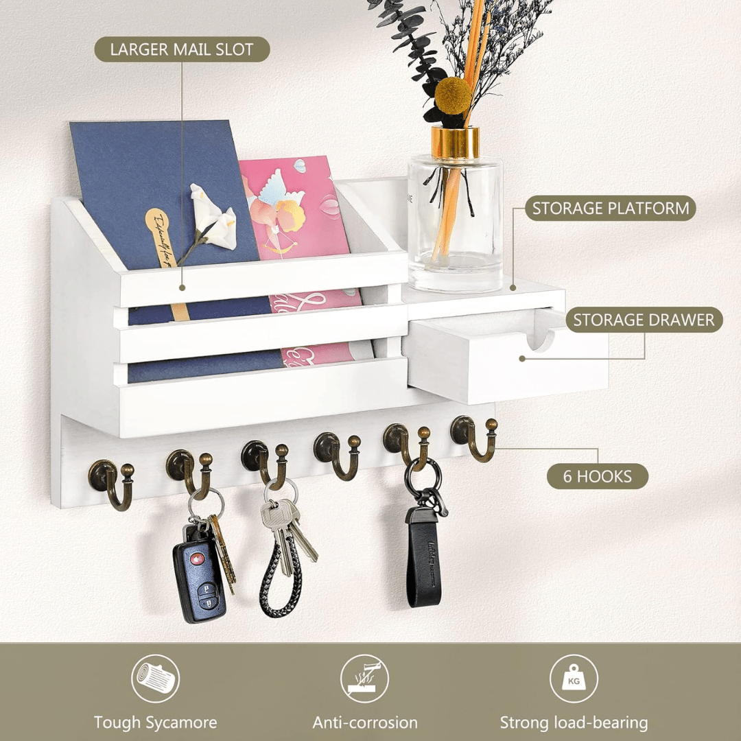 Key Rack With Storage Drawer