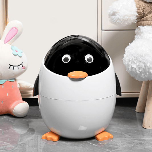 Penguin Style Modern Covered Trash Can
