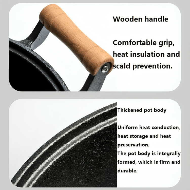Iron Craft Wooden Handle Fry Pan