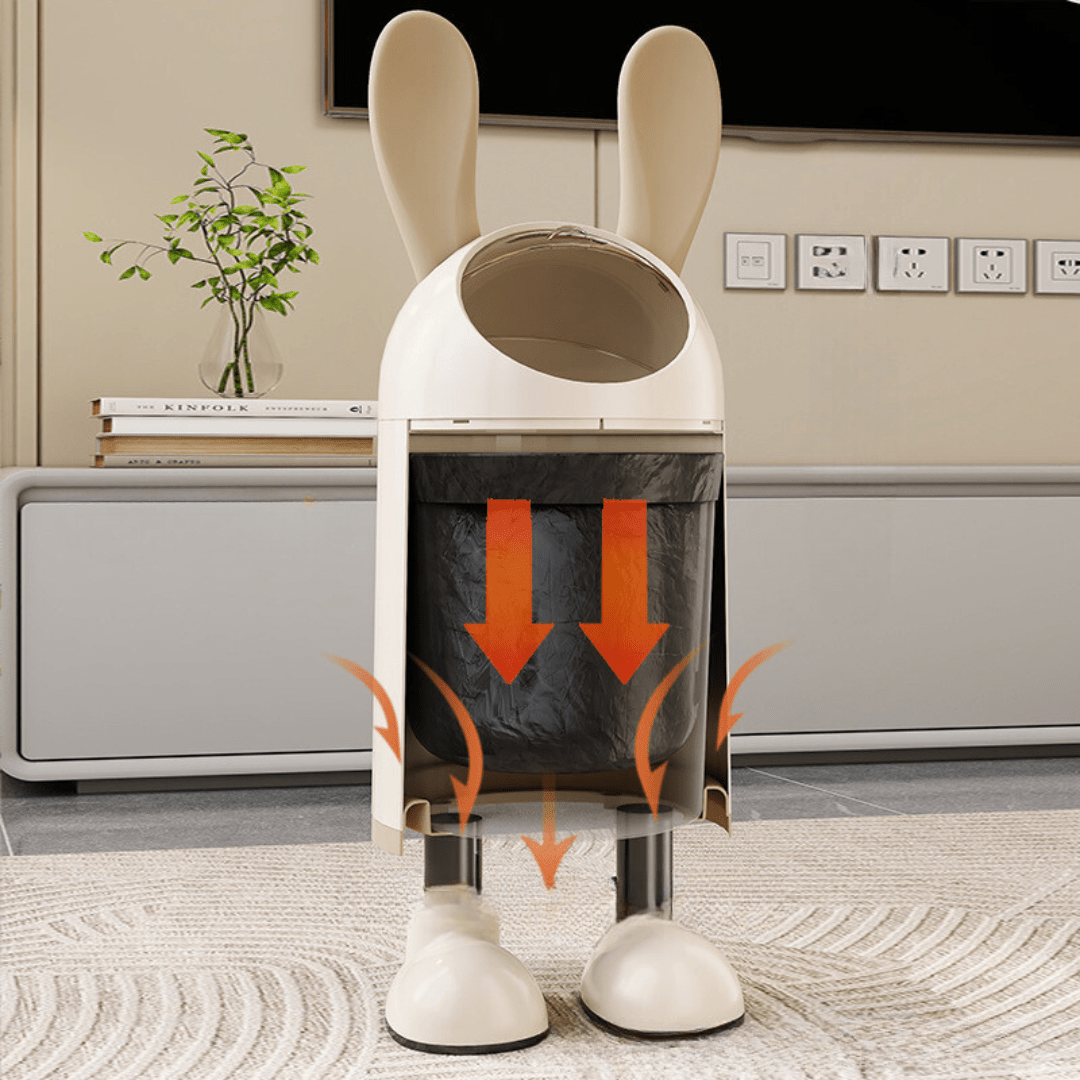 Creative Cartoon Trash Can with Flip Lid