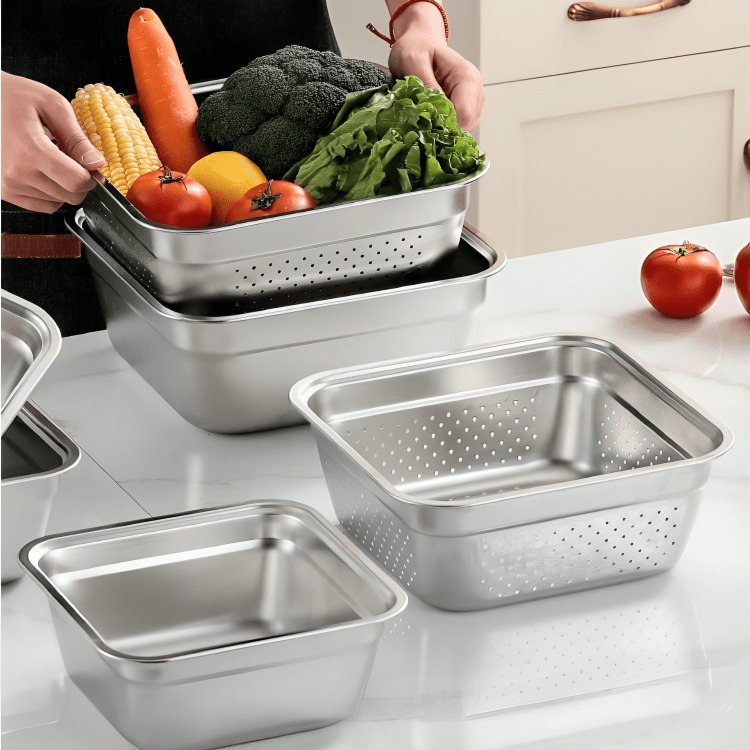 Versatile Chef Square Strainer Basin Set