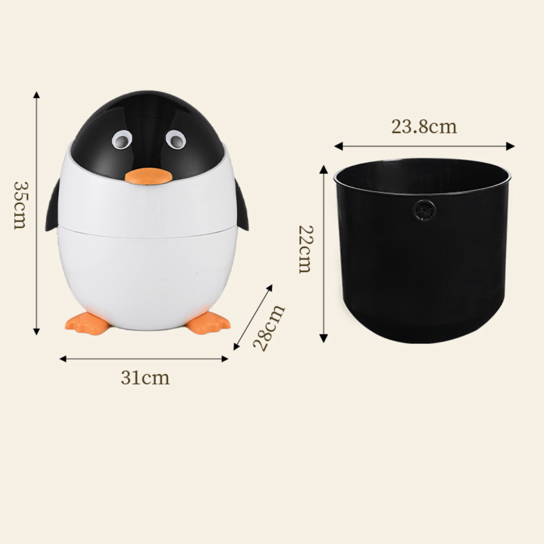 Penguin Style Modern Covered Trash Can