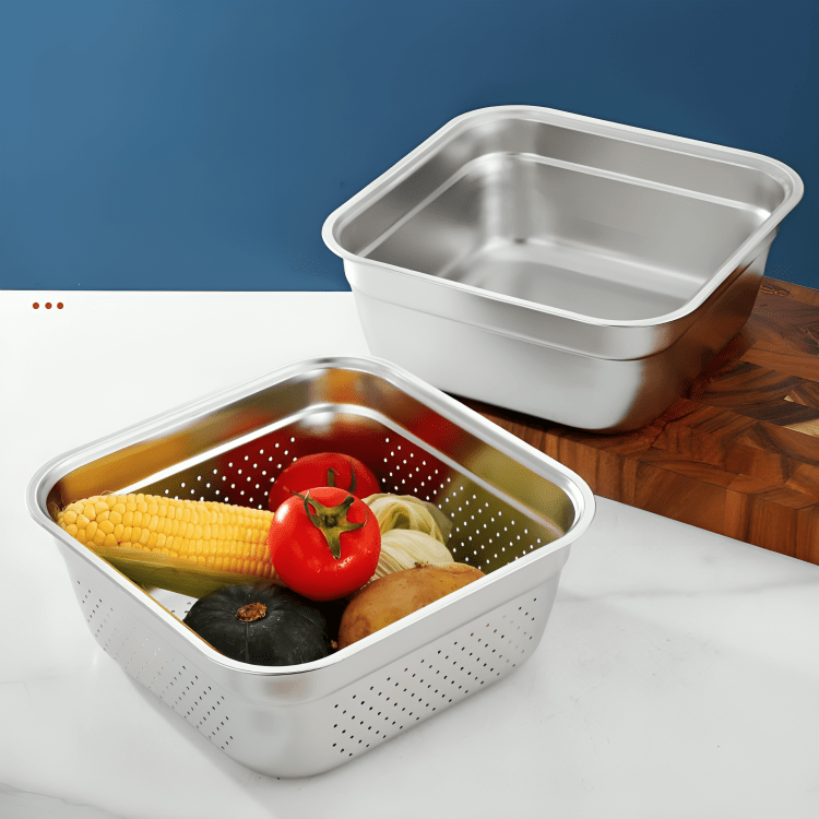 Versatile Chef Square Strainer Basin Set