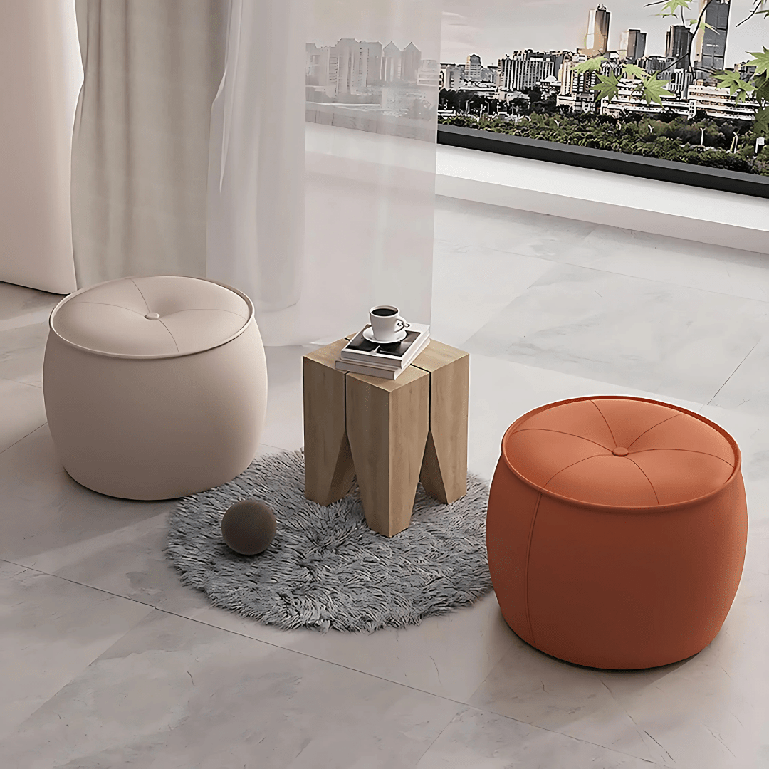 Elegance Leather Ottoman Footstool