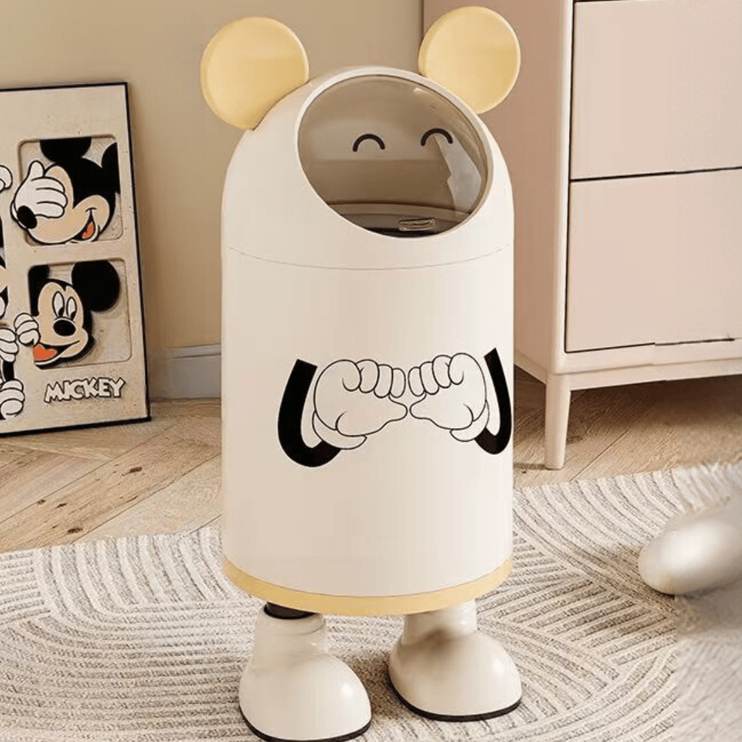Creative Cartoon Trash Can with Flip Lid