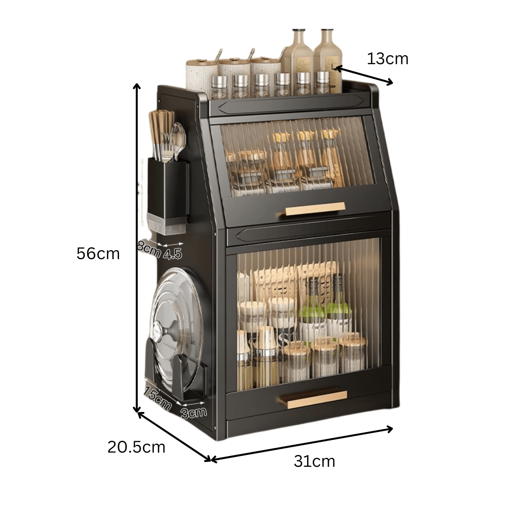 Dustproof Flip Top Seasoning Storage Cabinet