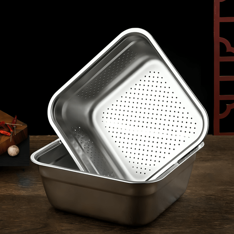 Versatile Chef Square Strainer Basin Set