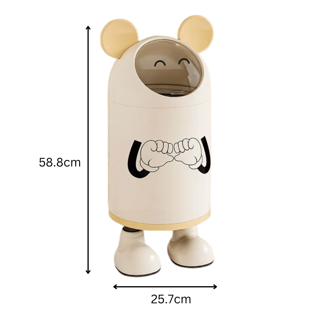 Creative Cartoon Trash Can with Flip Lid