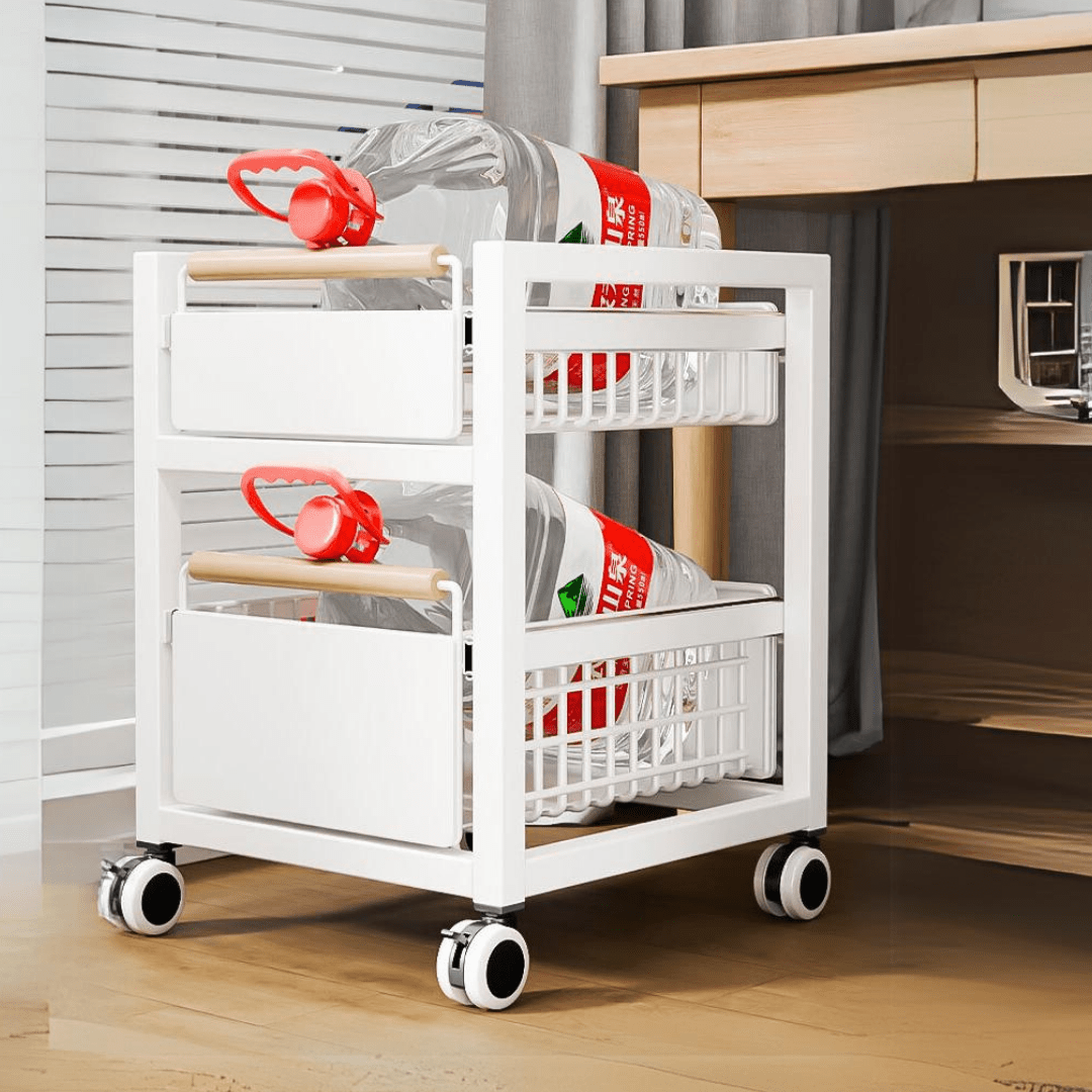 Movable Storage Trolley With Wheels