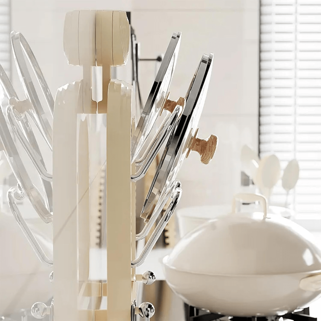 Wall-Mounted Suction Cup Lid Organizer Rack