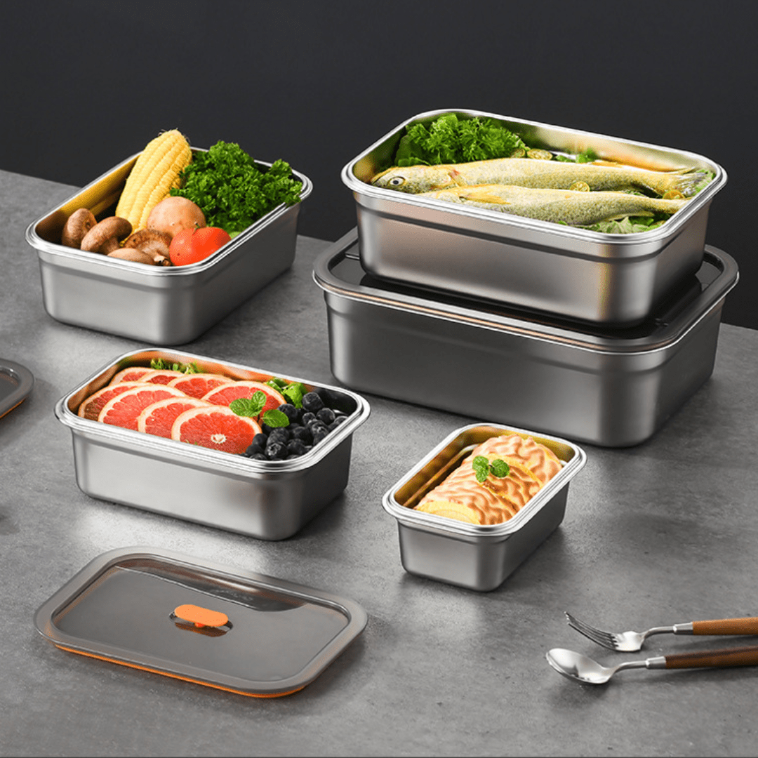 Stainless Steel Square Container with Lid