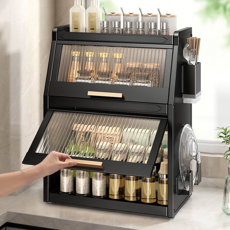 Dustproof Flip Top Seasoning Storage Cabinet