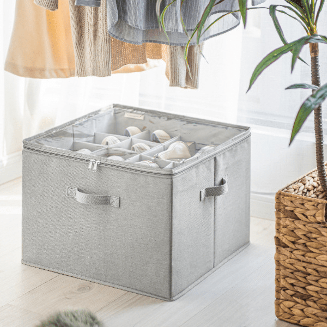 Transparent Foldable Shoe Box with Handles