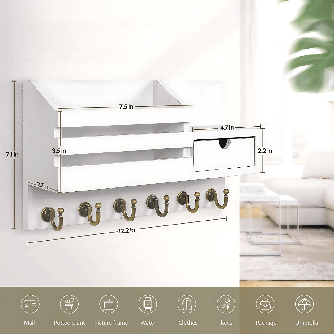 Key Rack With Storage Drawer