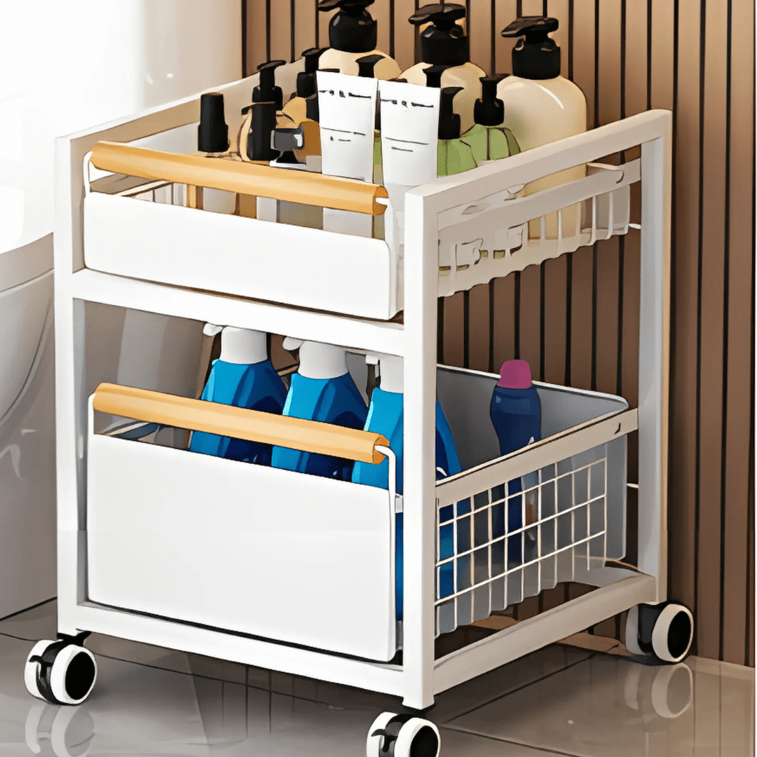 Movable Storage Trolley With Wheels
