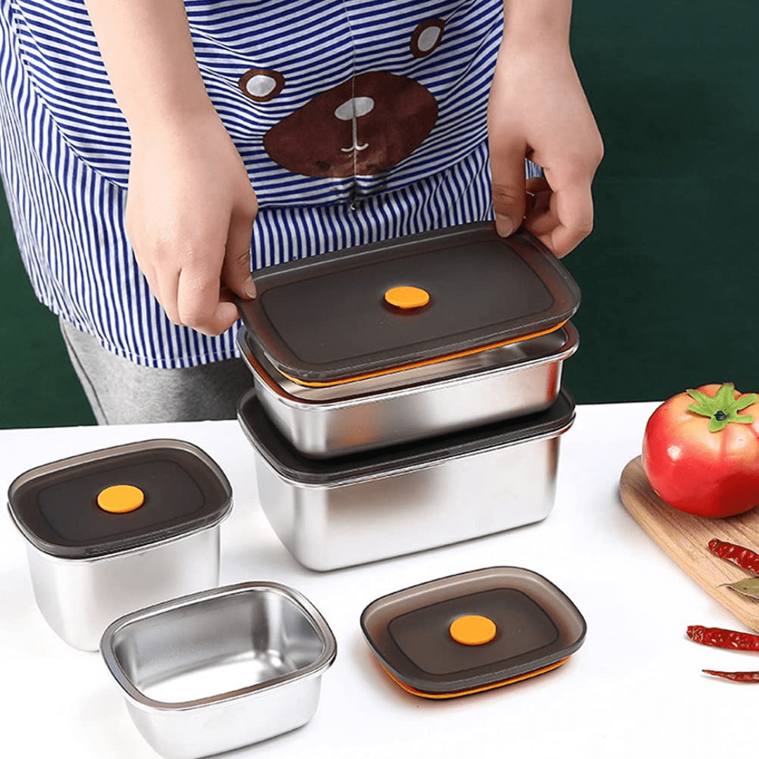 Stainless Steel Square Container with Lid